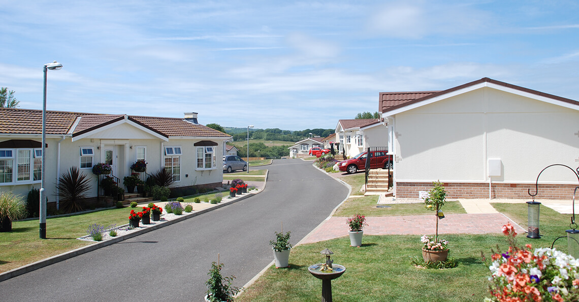 view of residential park home road
