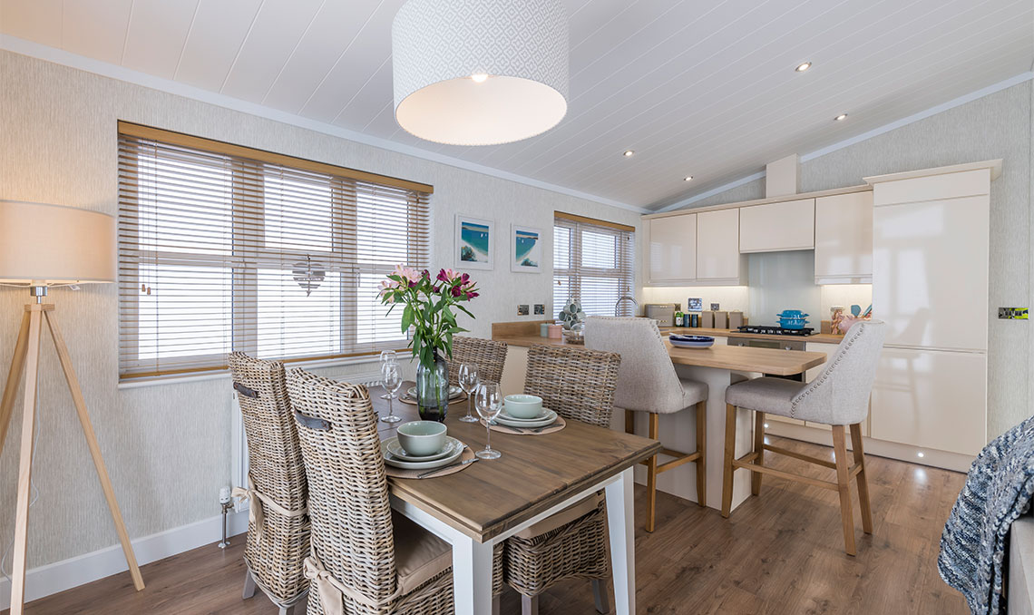 Kitchen and dining area in a holiday home